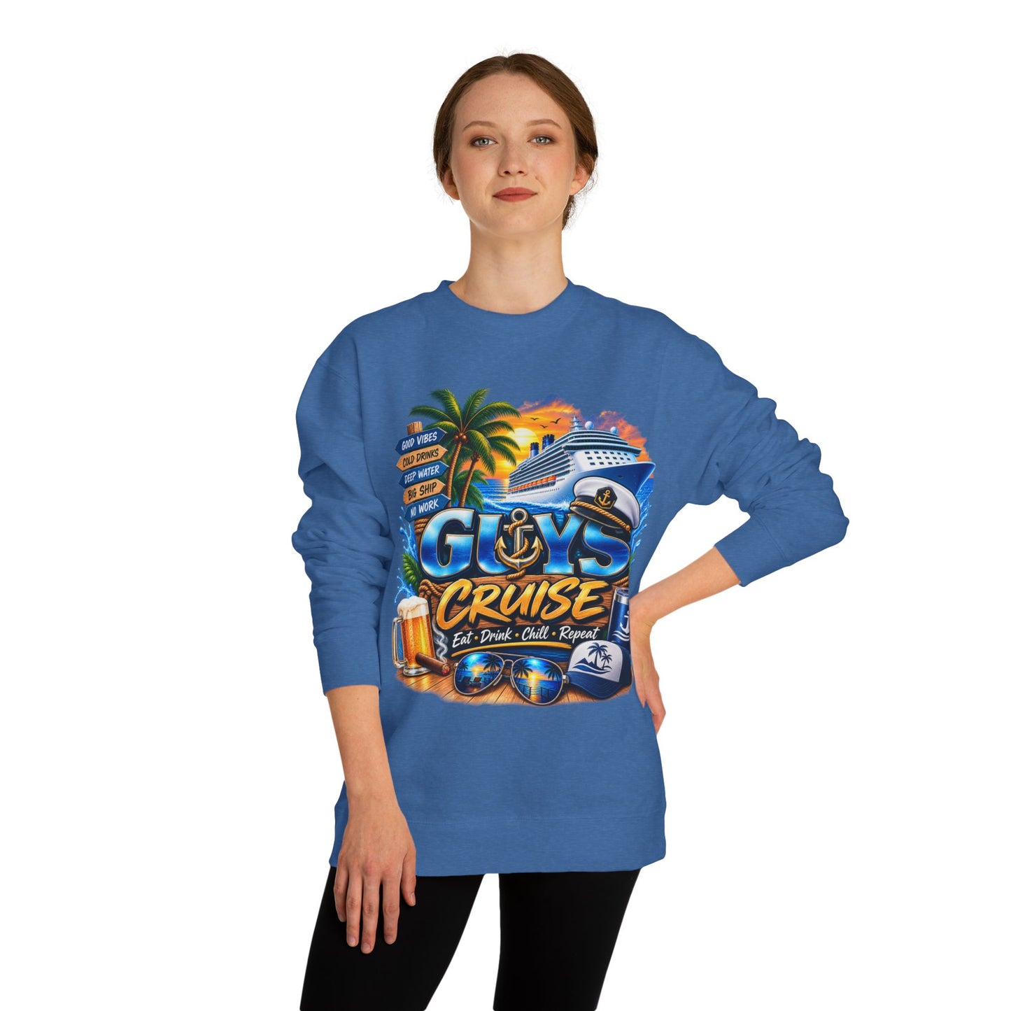 Guys Cruise Sweatshirt – Men’s Cruise Vacation Graphic Crewneck