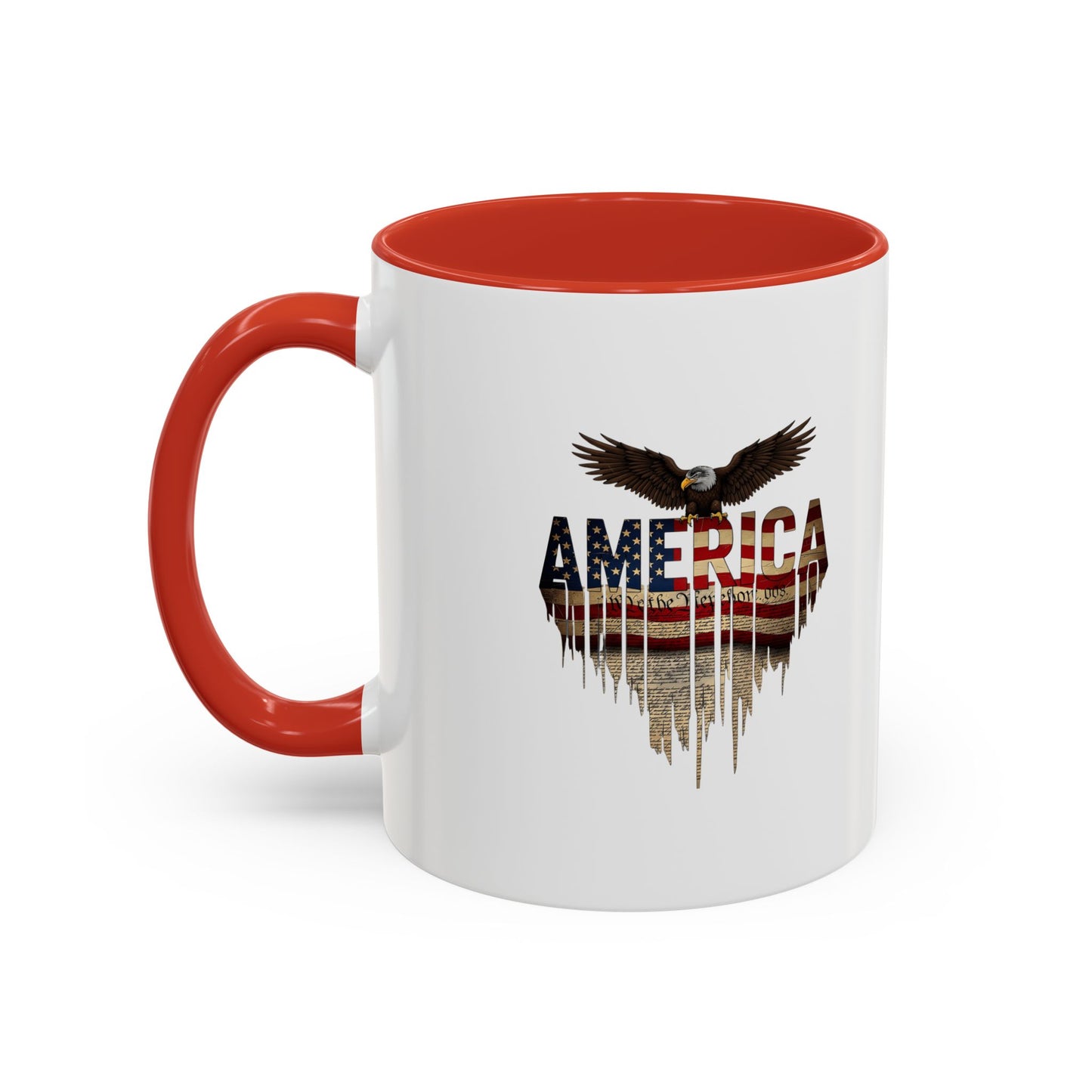 America Eagle Flag Accent Coffee Mug – Patriotic 11/15oz Ceramic