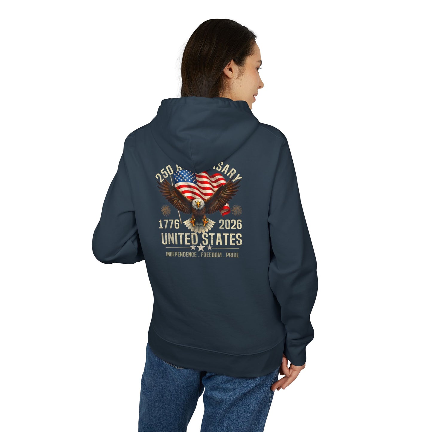 250th Anniversary United States Hoodie — Eagle & American Flag 1776–2026