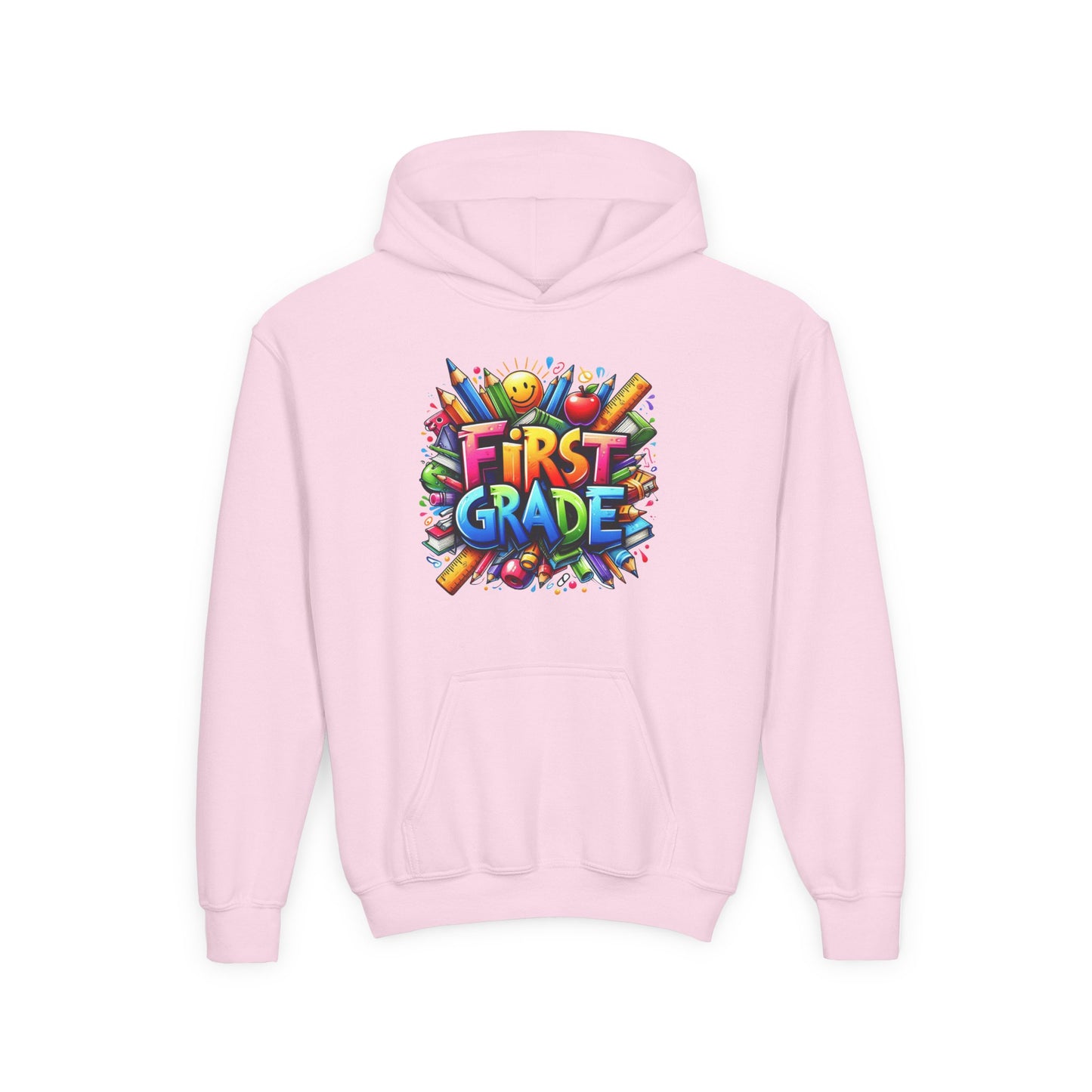 First Grade Kids Hoodie – Colorful Back-to-School Sweatshirt
