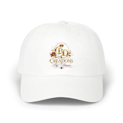 Dad Cap — Floral Gold 'Creations By Donece' Logo Embroidered Hat