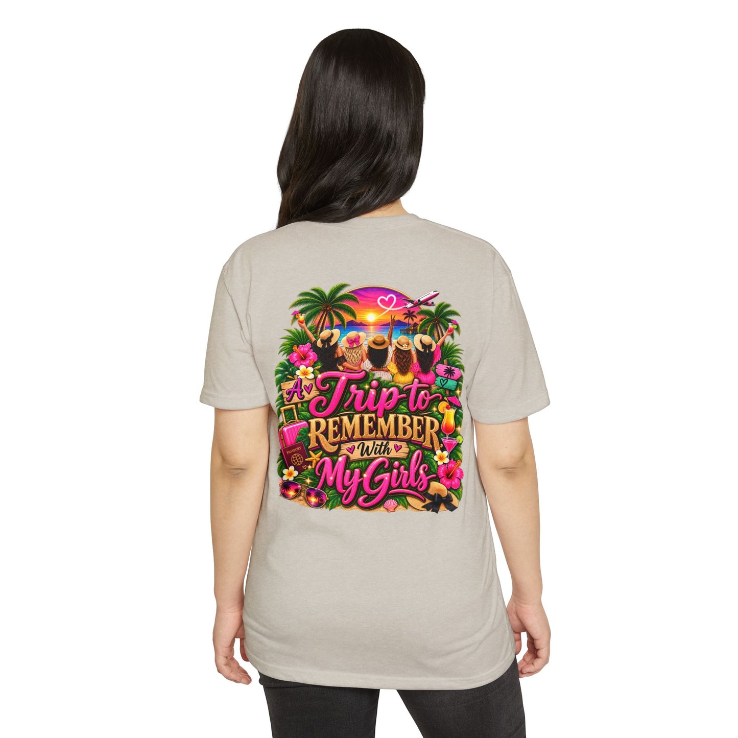T-Shirt — 'A Trip to Remember With My Girls' Tropical Bachelorette/Besties Tee