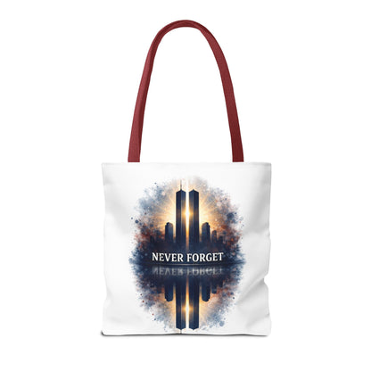 Never Forget Memorial Tote Bag — 9/11 Tribute Skyline All-Over Print