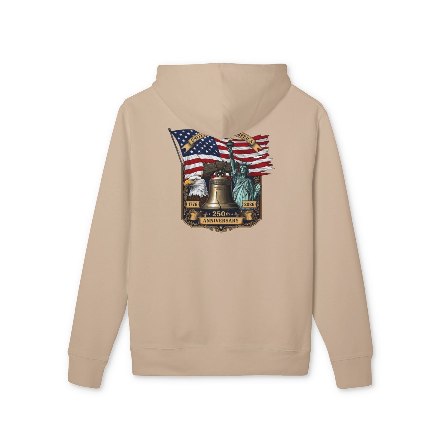 Liberty Bell Anniversary Hoodie — American Flag & Statue of Liberty Design