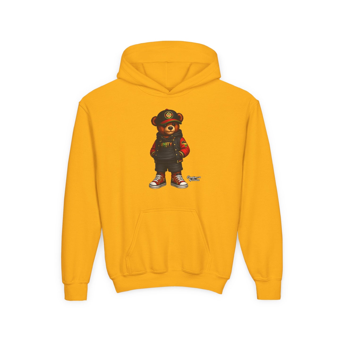 Youth Bear Hoodie — Streetwear Teddy Bear Graphic Pullover
