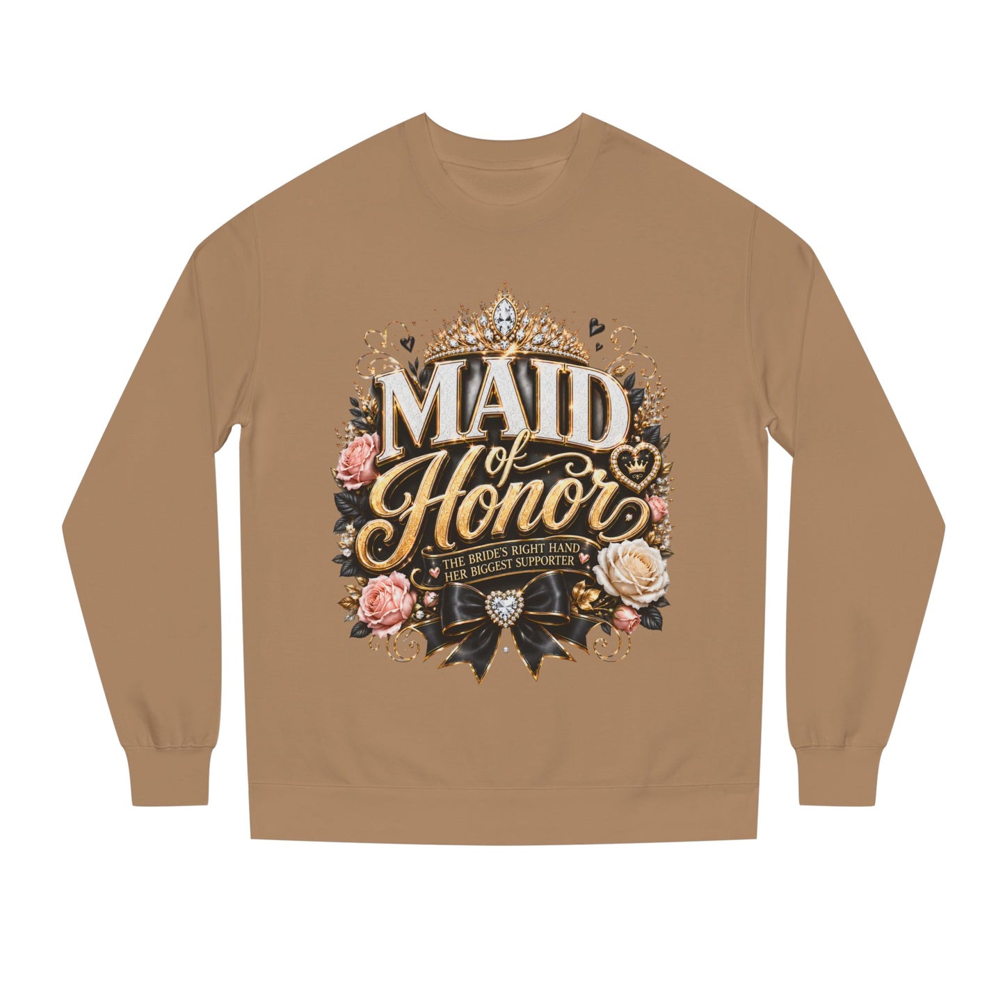 Maid of Honor Sweatshirt - Floral Crown Bridal Party Crewneck