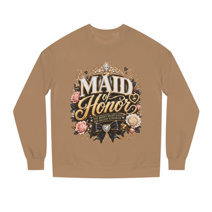 Maid of Honor Sweatshirt - Floral Crown Bridal Party Crewneck