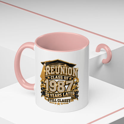Class of 1987 Reunion Coffee Mug — 38 Years Later, Still Classy Accent Mug