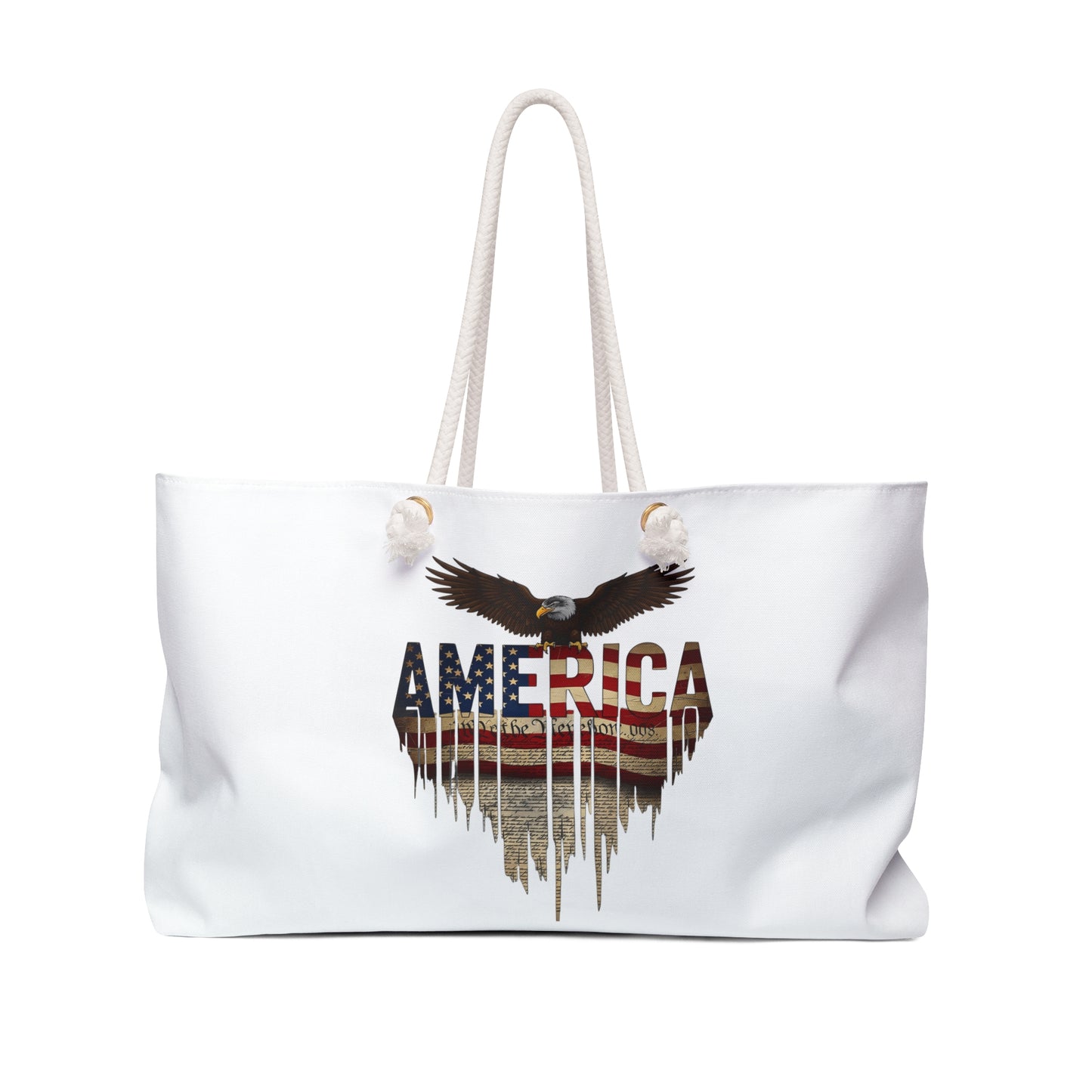 American Eagle Flag Weekender Bag — Patriotic USA Travel Tote