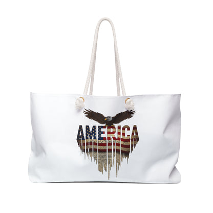 American Eagle Flag Weekender Bag — Patriotic USA Travel Tote
