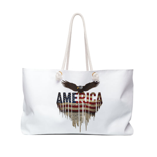American Eagle Flag Weekender Bag — Patriotic USA Travel Tote