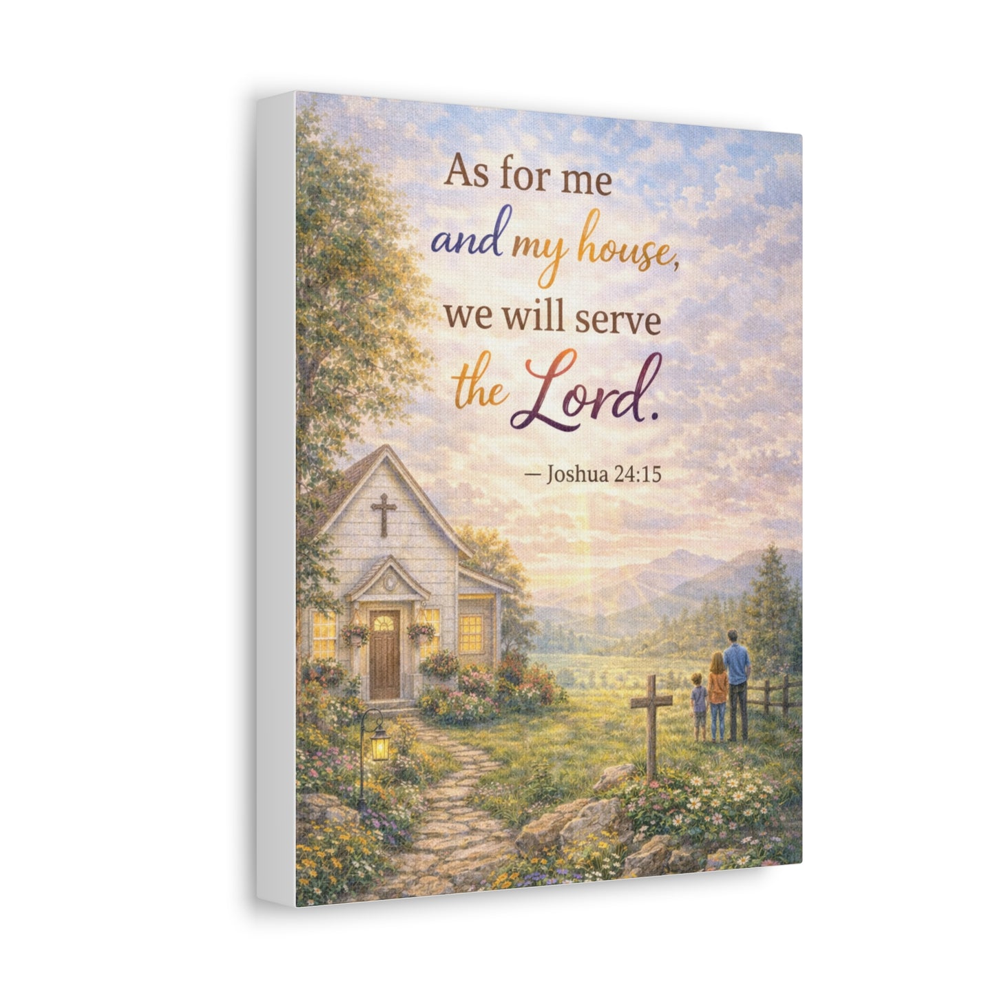 Canvas Wall Art - "As for me and my house we will serve the Lord" (Joshua 24:15) Inspirational Christian Home Decor