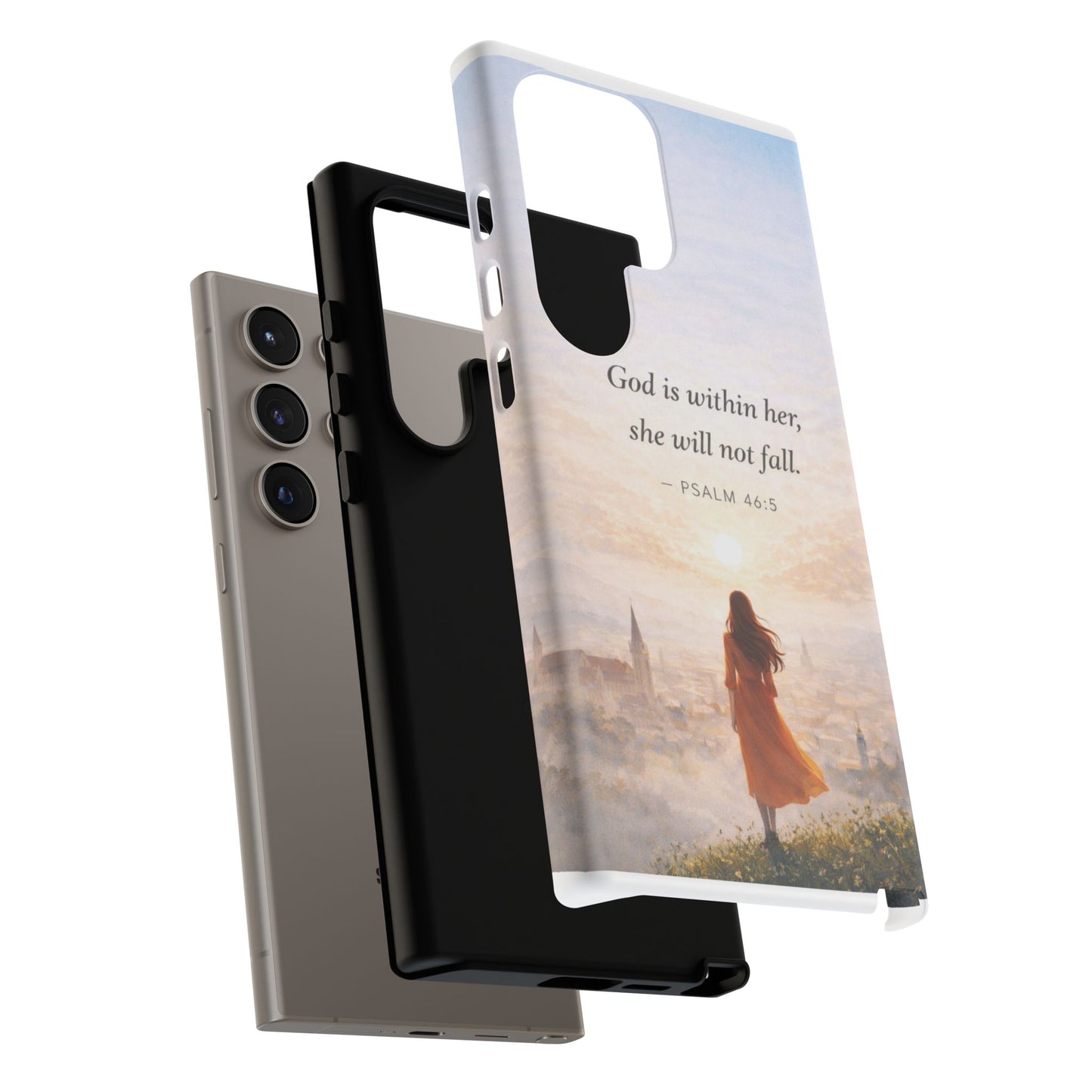 Inspirational Psalm 46:5 Phone Case — 'God is within her, she will not fall' Christian Phone Cover