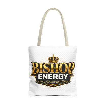 Bishop Energy Tote Bag — Gold Crown Logo Tote for Church Leaders & Faith Events