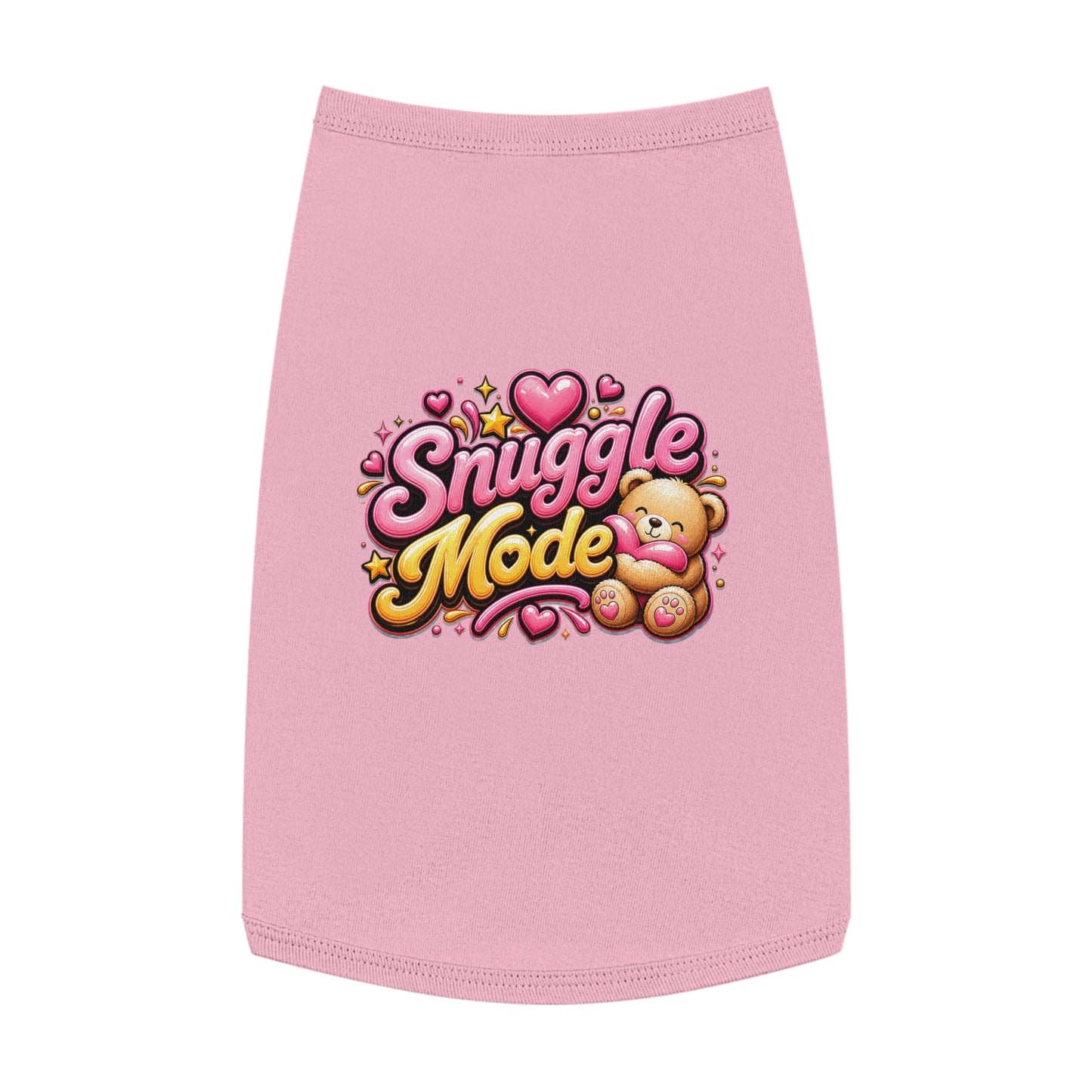 Snuggle Mode Pet Tank Top — Cute Teddy Heart Dog & Cat Shirt