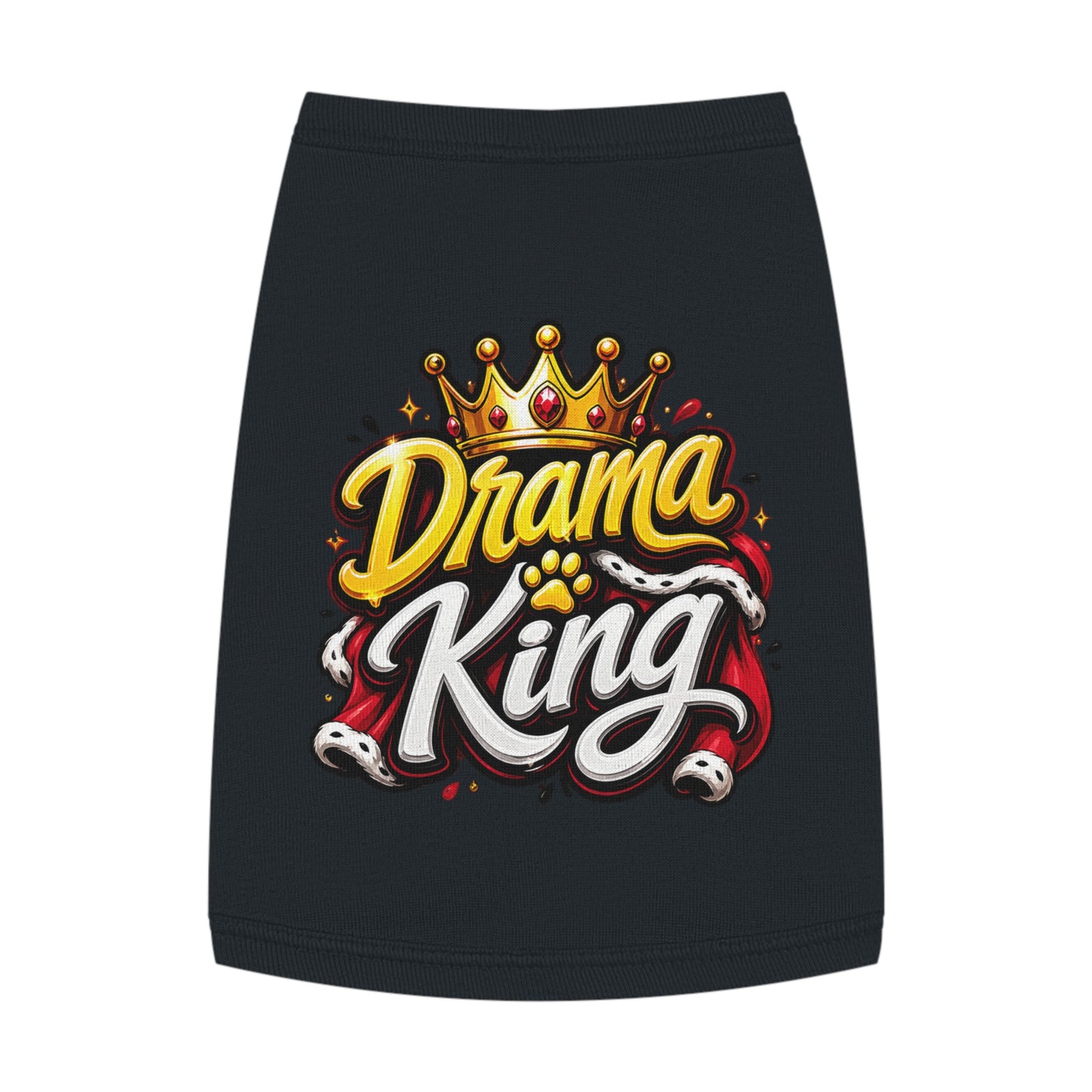 Drama King Pet Tank Top – Crown Graphic Dog Shirt