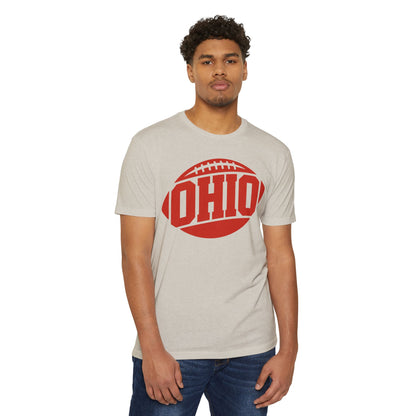 Ohio Football T-Shirt — Retro Red Football Logo Tee