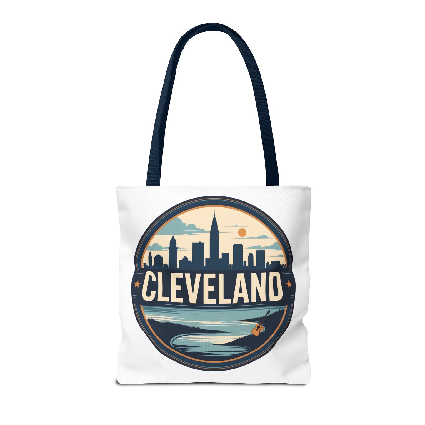 Cleveland Skyline Tote Bag — Vintage Cityscape Beach Design