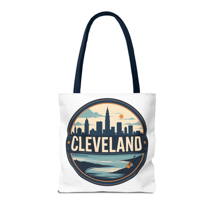 Cleveland Skyline Tote Bag — Vintage Cityscape Beach Design