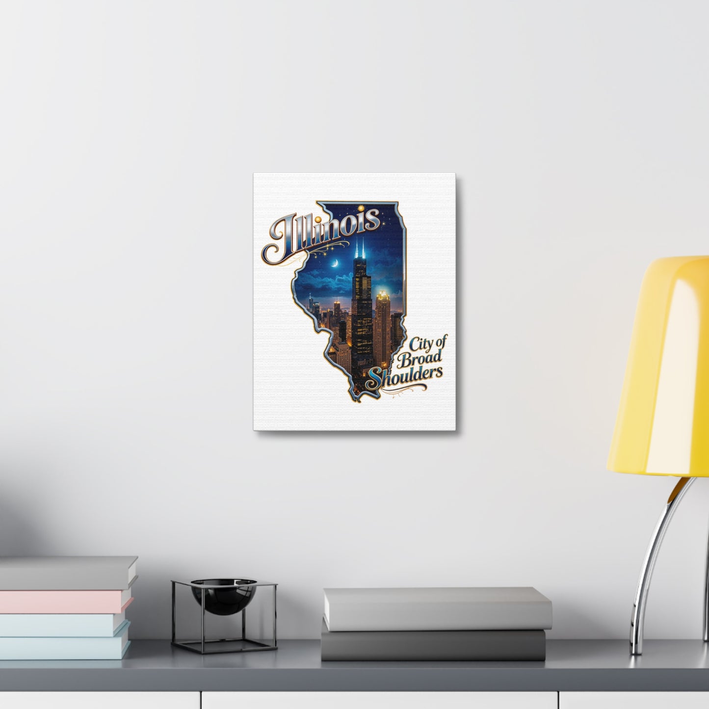 Illinois Canvas Wall Art — "City of Broad Shoulders" Chicago Skyline Stretched Canvas