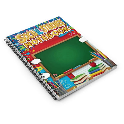 Social Studies Spiral Notebook — Ruled Classroom Notebook for Students