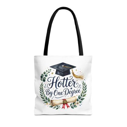 Graduation Tote Bag - "Hotter By One Degree" Cap & Diploma Gift Tote