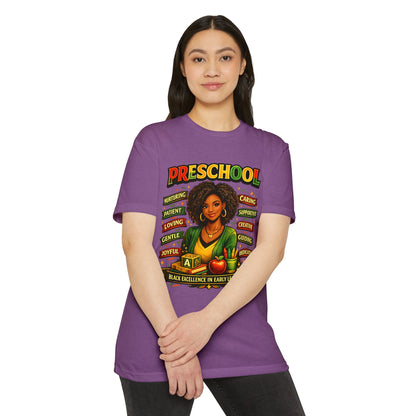 Preschool Teacher T-Shirt – "Black Excellence in Early Learning" Graphic Tee