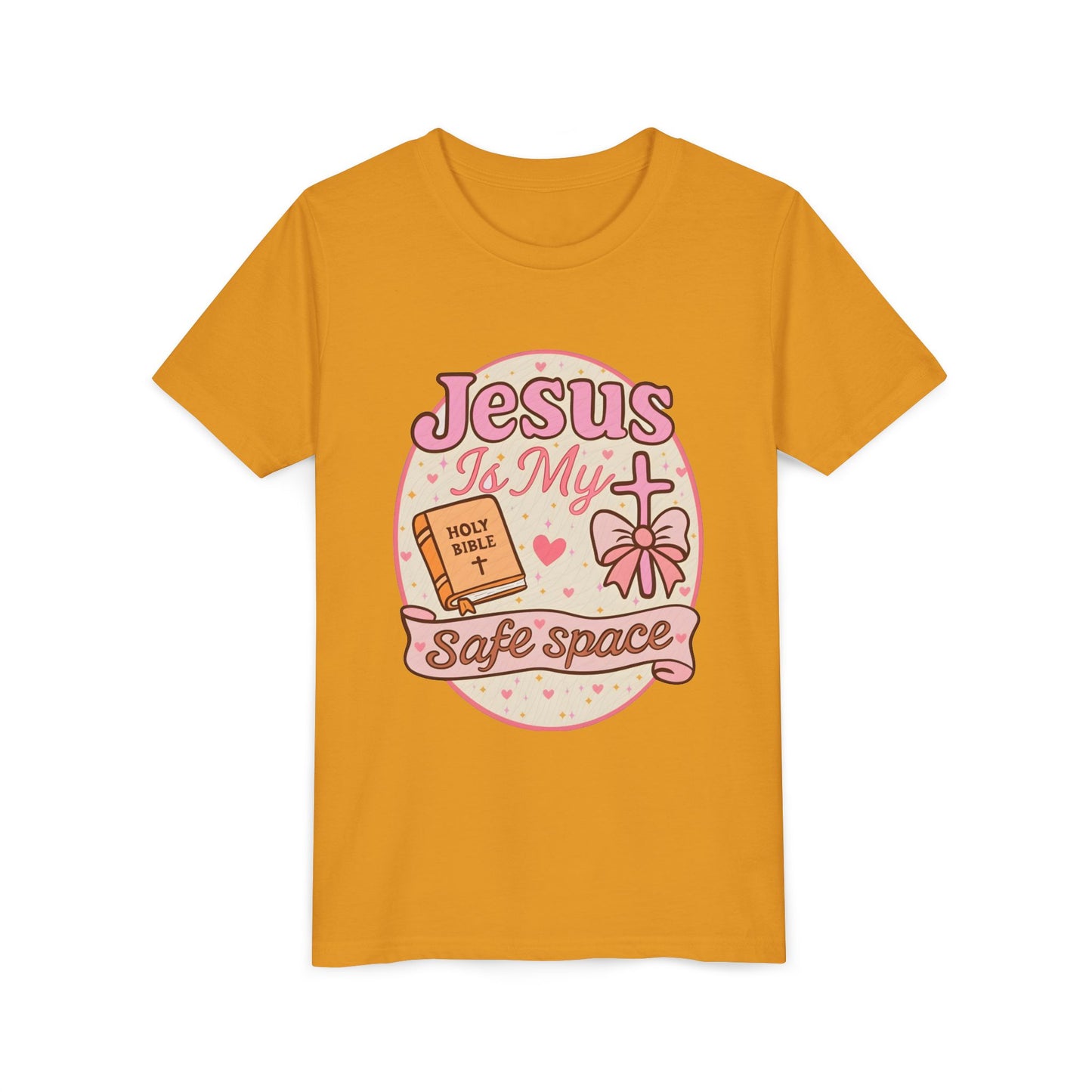 Youth Tee — "Jesus Is My Safe Space" Christian Kids T-Shirt