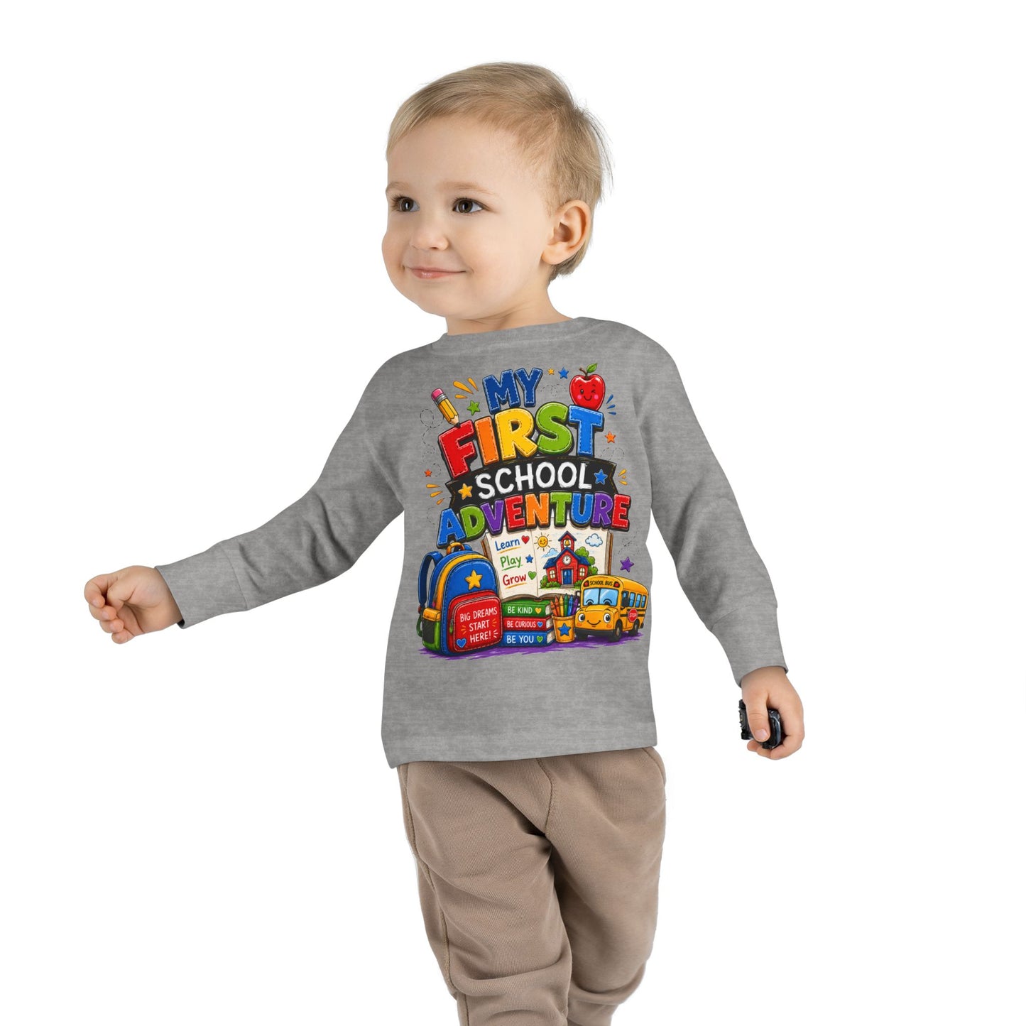 My First School Adventure Toddler Long Sleeve Tee