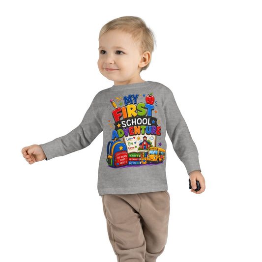 My First School Adventure Toddler Long Sleeve Tee