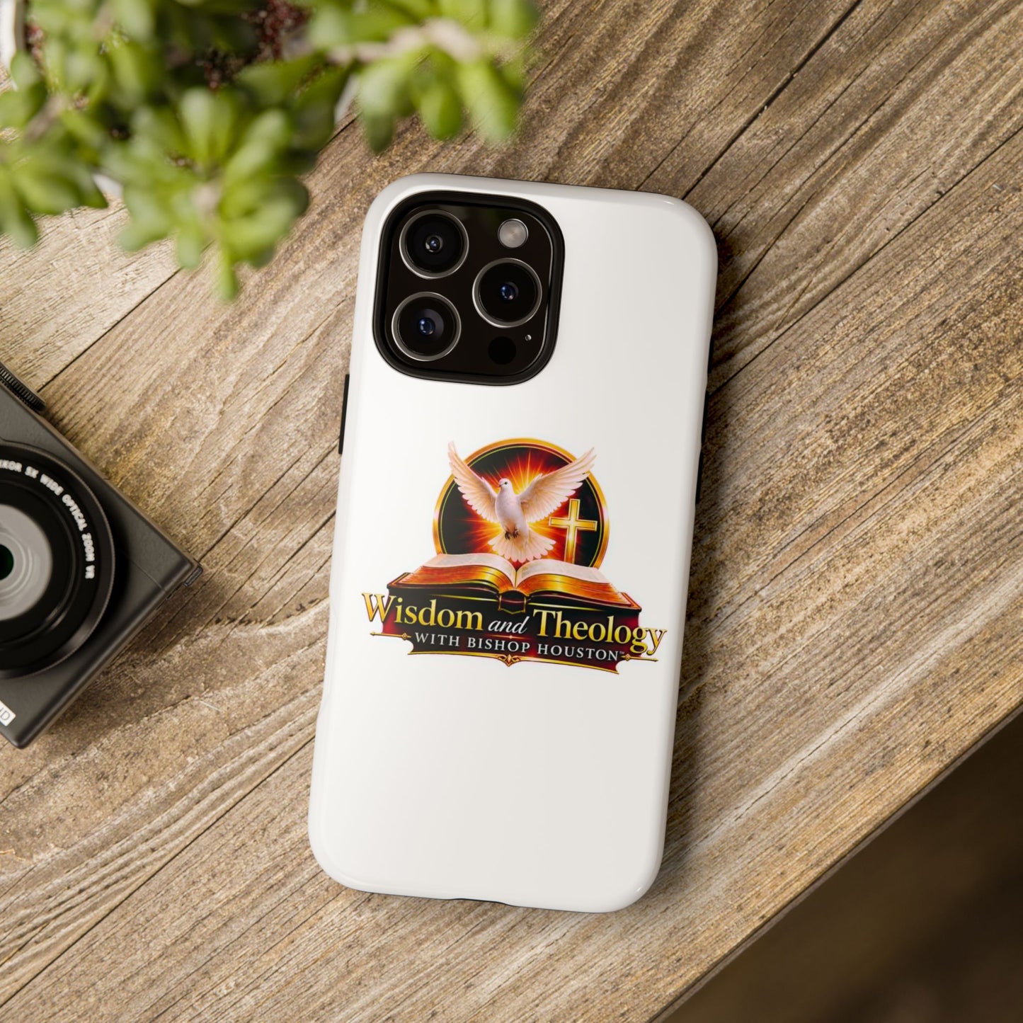 Wisdom and Theology Phone Case — Christian Dove & Cross Protective Tough Case
