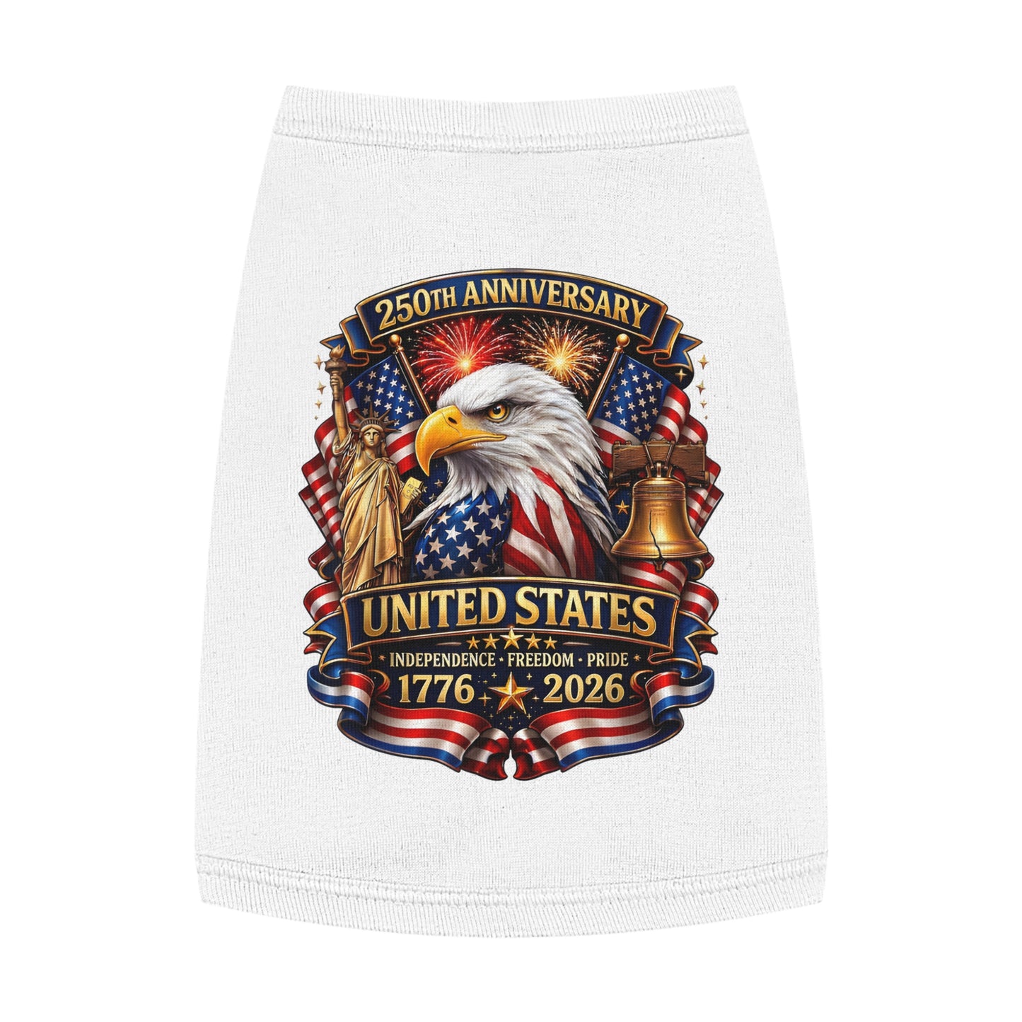 Patriotic Pet Tank Top – 250th Anniversary United States 1776-2026 Eagle Design