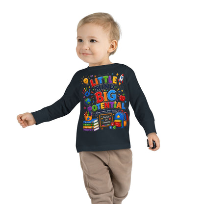 Toddler Tee — "Little Mind Big Potential" Back-to-School Long Sleeve