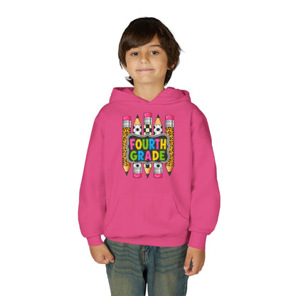 Fourth Grade Kids Hoodie — Colorful Pencil School Sweatshirt