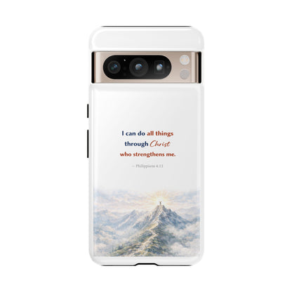 Christian Phone Case – “I Can Do All Things Through Christ” Inspirational Tough Case