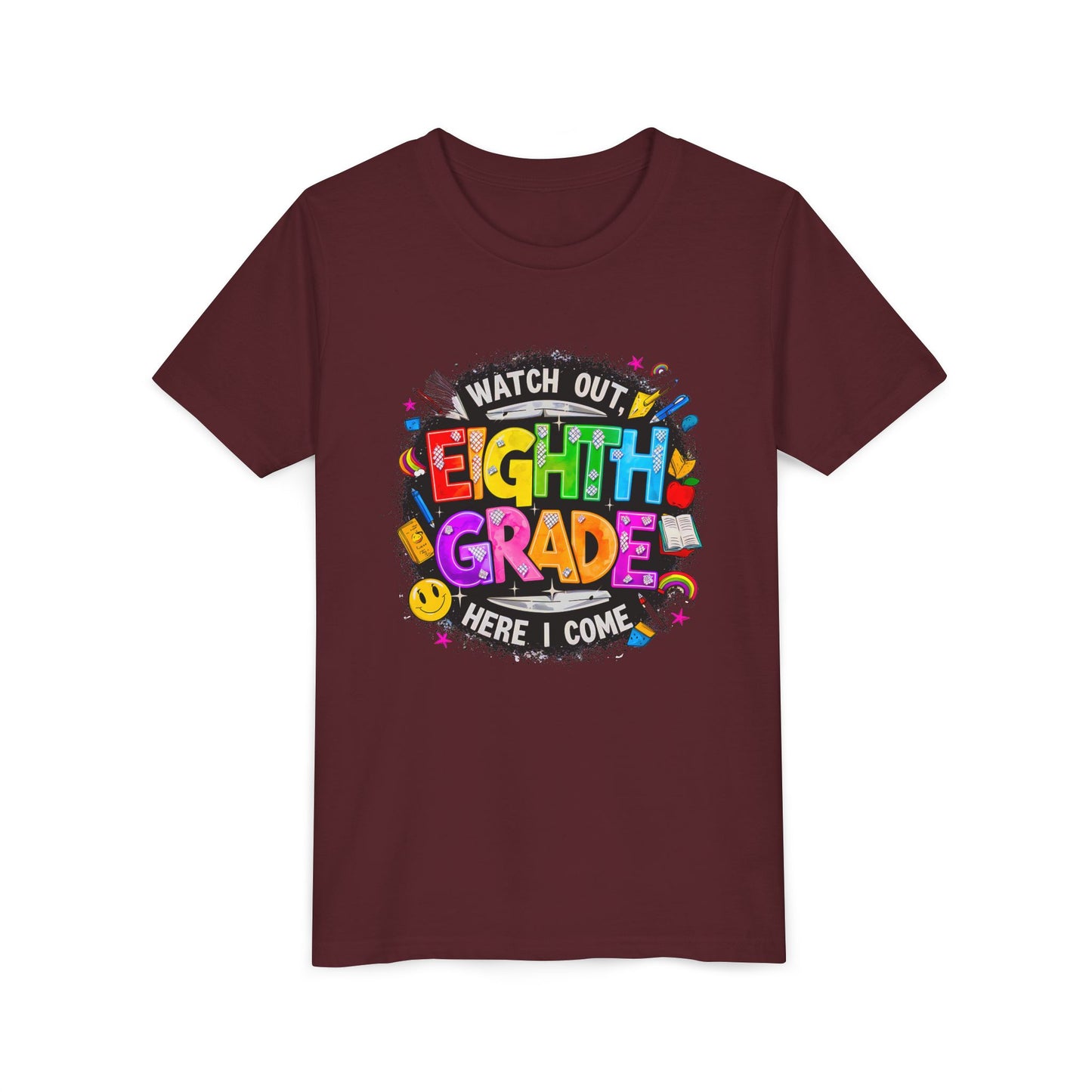 Eighth Grade Kids T‑Shirt — "Watch Out, Eighth Grade Here I Come" Back-to-School Tee