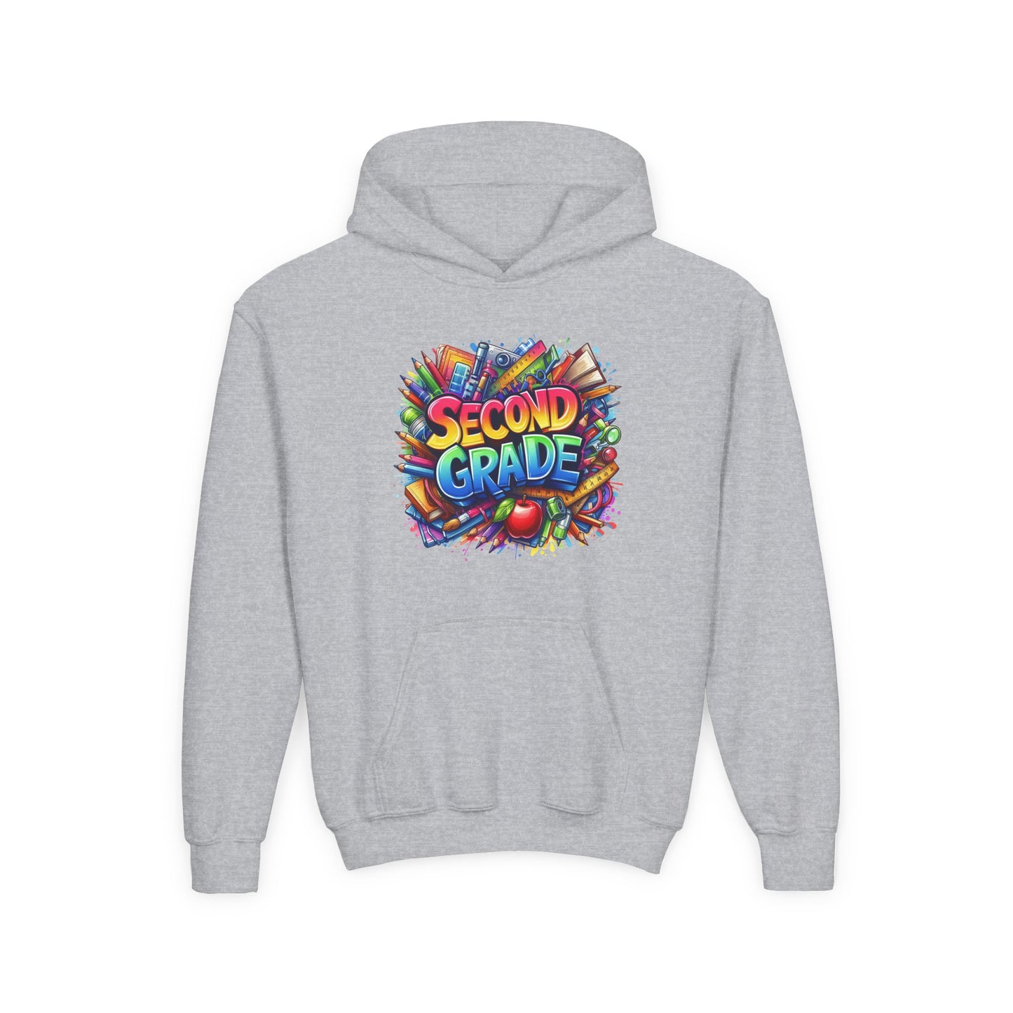 Second Grade Kids Hoodie — Colorful School Day Pullover