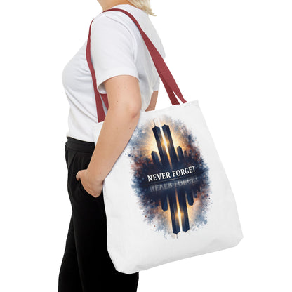 Never Forget Memorial Tote Bag — 9/11 Tribute Skyline All-Over Print