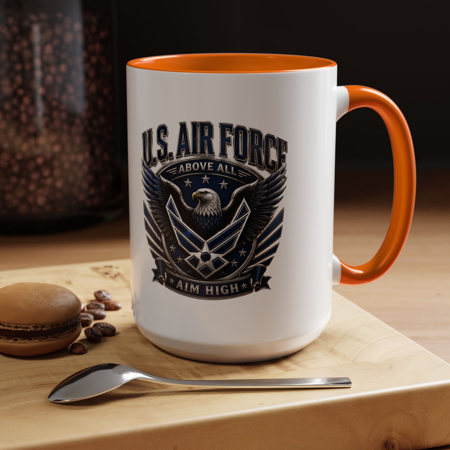 U.S. Air Force Eagle Coffee Mug – "Aim High" Accent Ceramic Mug (11/15oz)