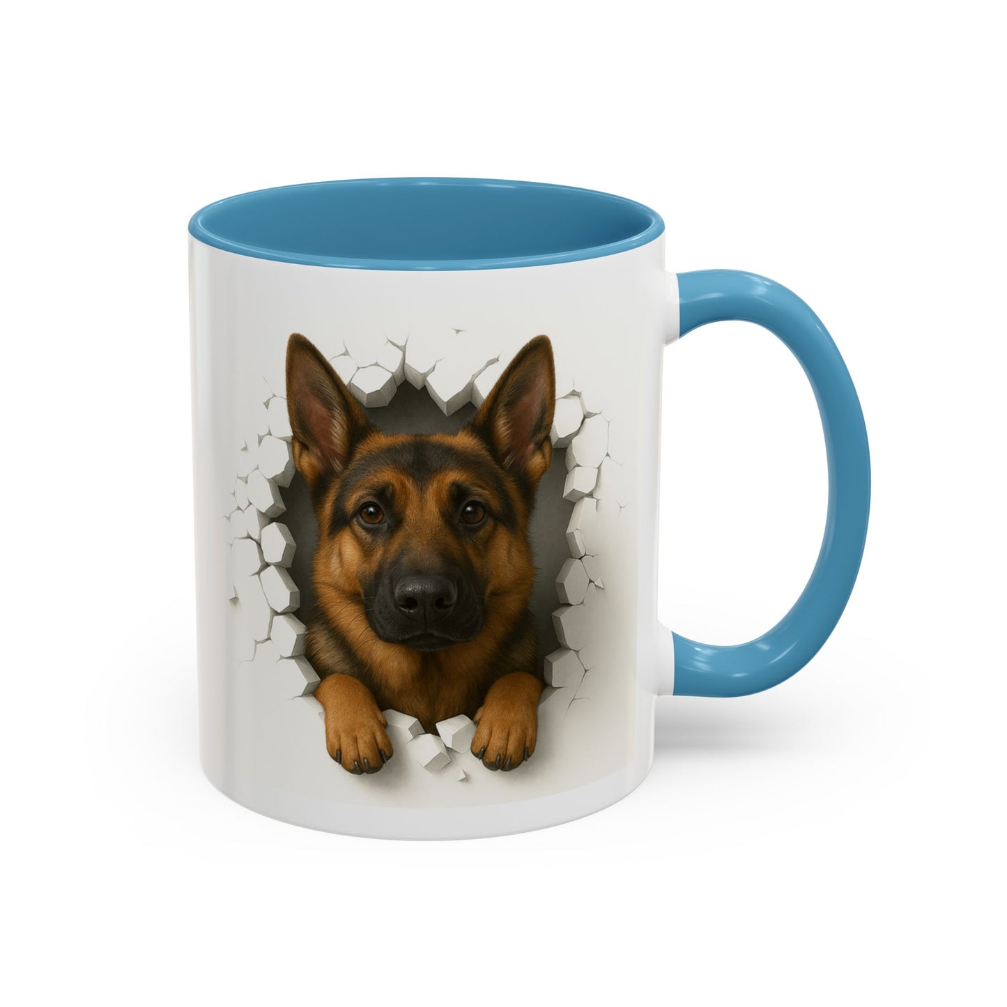 German Shepherd Coffee Mug — "Peek-a-Buddy" Accent Dog Mug (11/15oz)