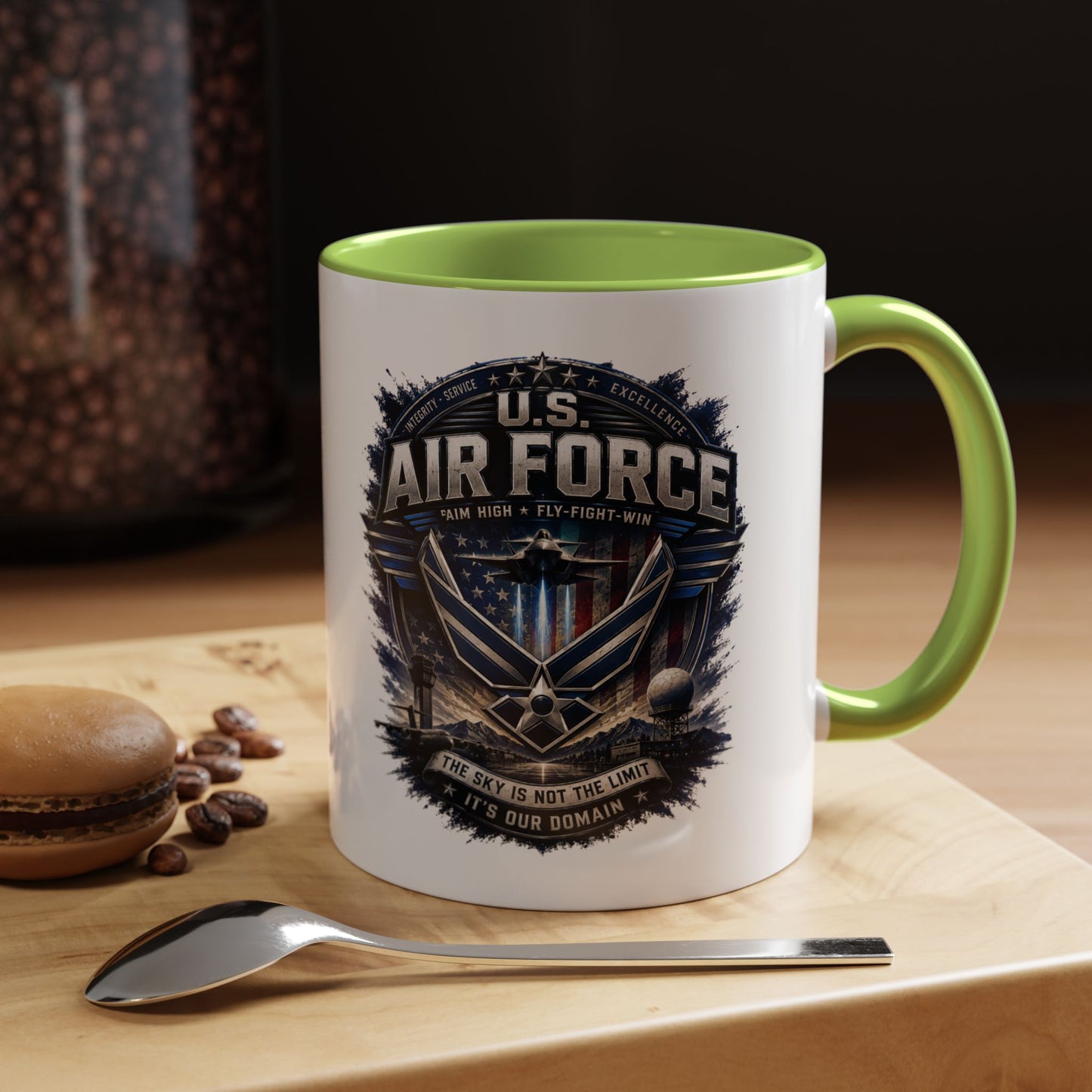 U.S. Air Force Accent Coffee Mug — Military Emblem 11/15oz