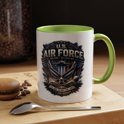U.S. Air Force Accent Coffee Mug — Military Emblem 11/15oz