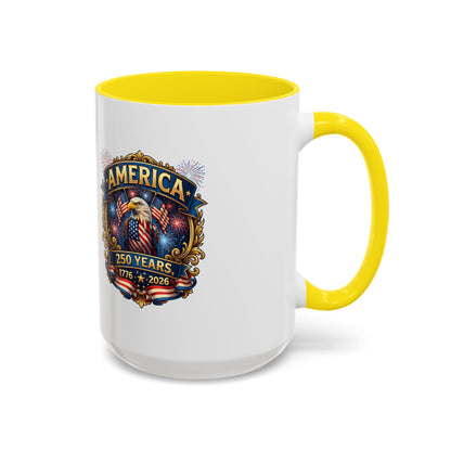 250th America Eagle Coffee Mug — Patriotic 1776–2026 Anniversary Accent Mug