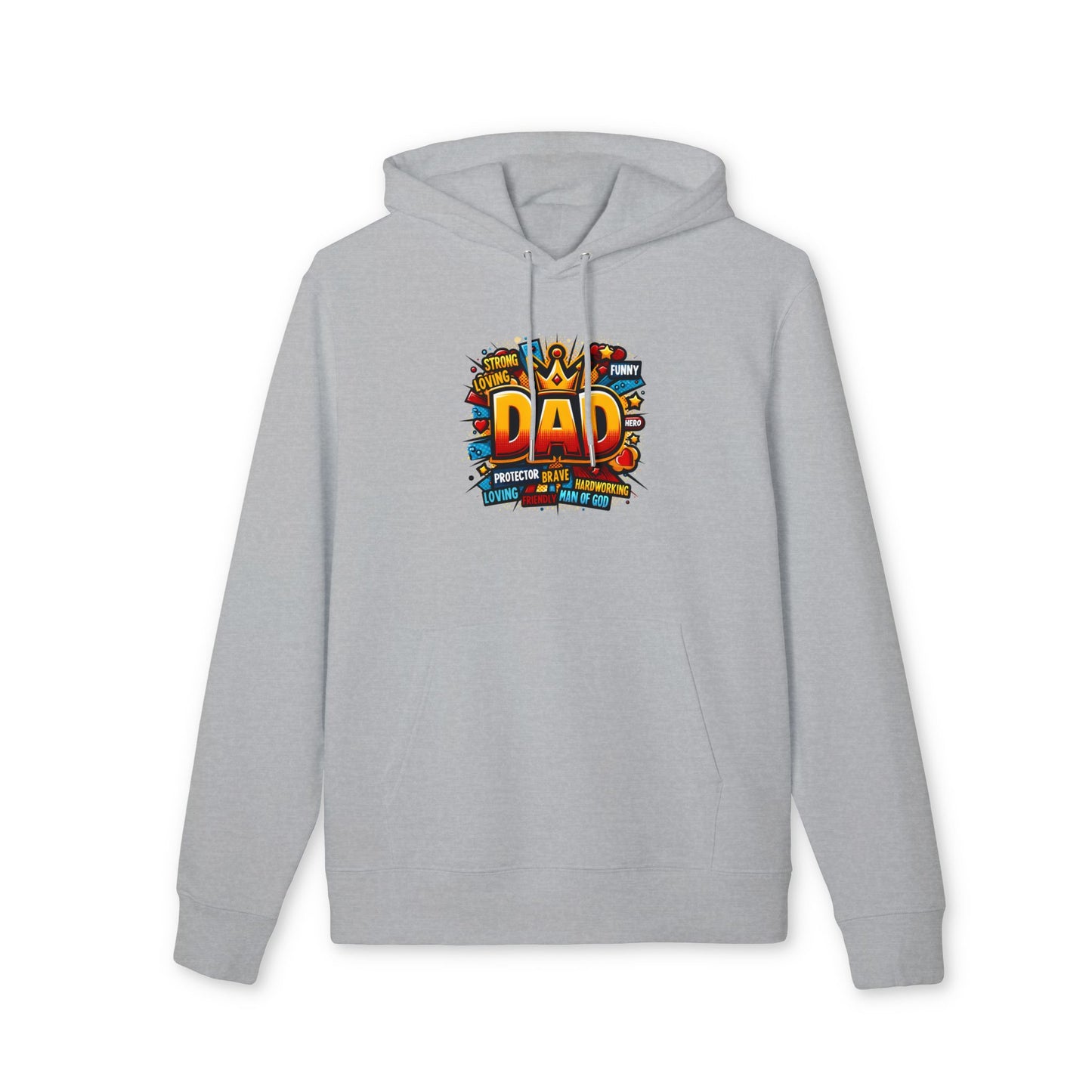 Dad Graphic Hoodie – Colorful ‘DAD’ Crown Design, Funny Loving Protector Gift for Father’s Day