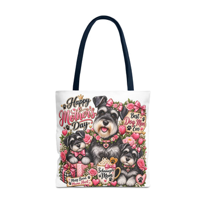 Happy Mother's Day Schnauzer Tote Bag — Best Dog Mom Ever Floral Gift