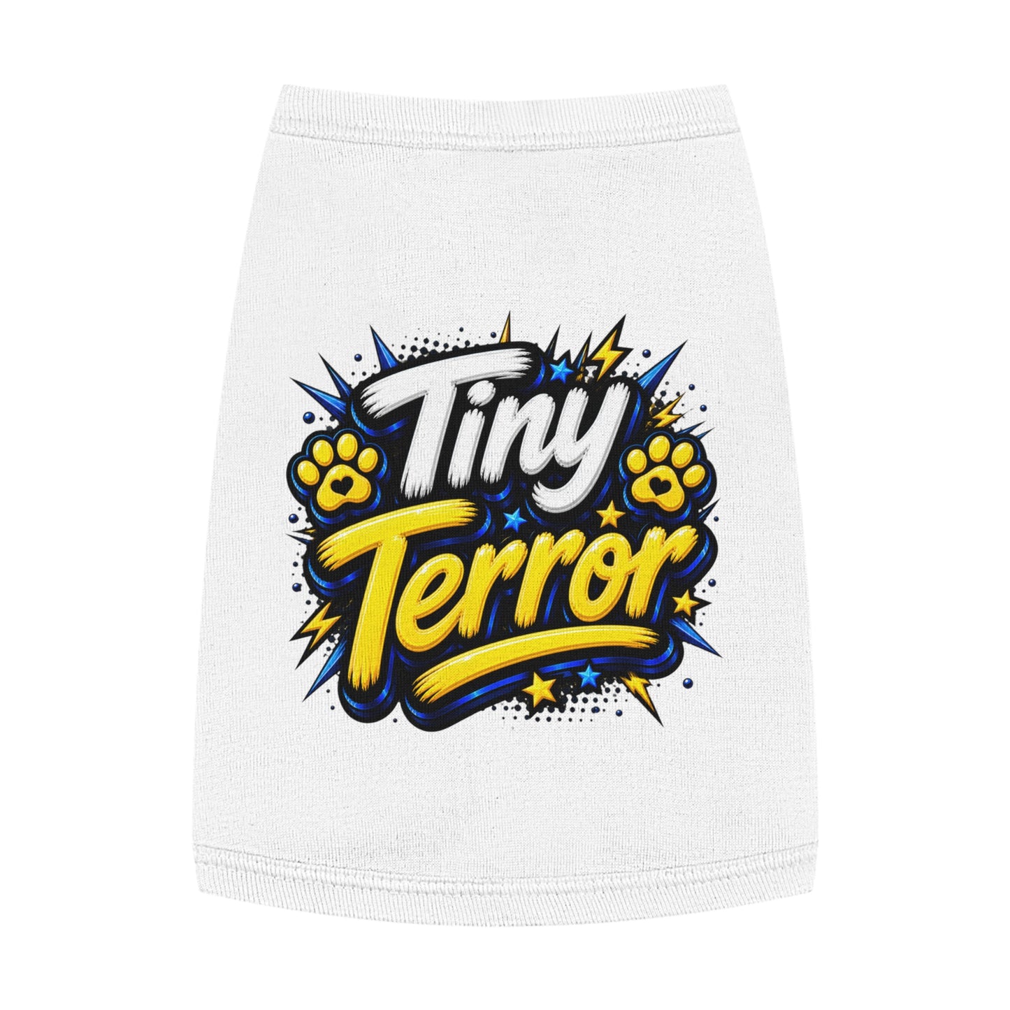 Tiny Terror Pet Tank Top — Cute Paw Print Graphic Dog Shirt