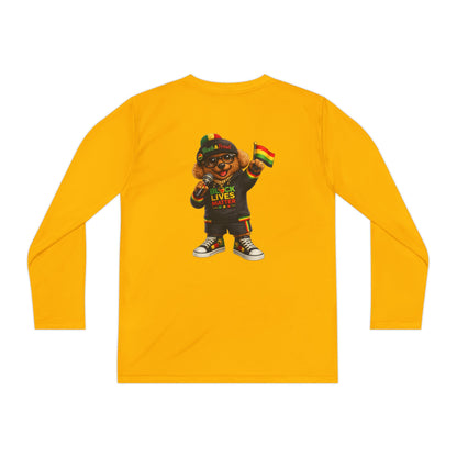 Youth Long Sleeve Tee — Black Lives Matter Kid Graphic with Rasta Flag