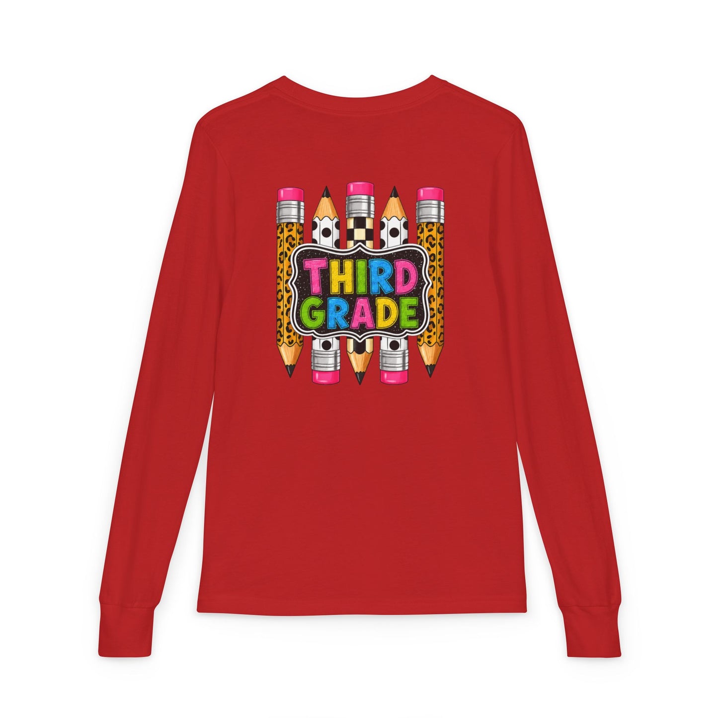Third Grade Pencil Graphic Long Sleeve Tee