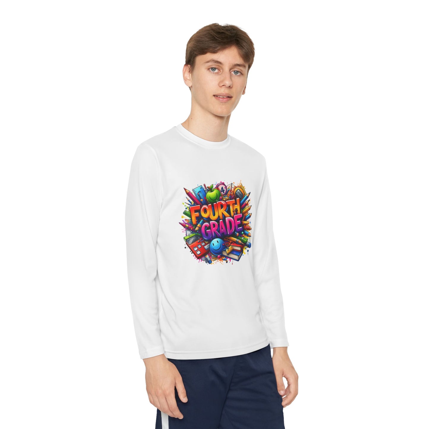 Fourth Grade Long Sleeve Tee — Colorful School Kids Shirt