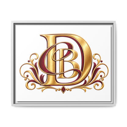 Monogram Letter D Canvas Print — Framed Matte Wall Art